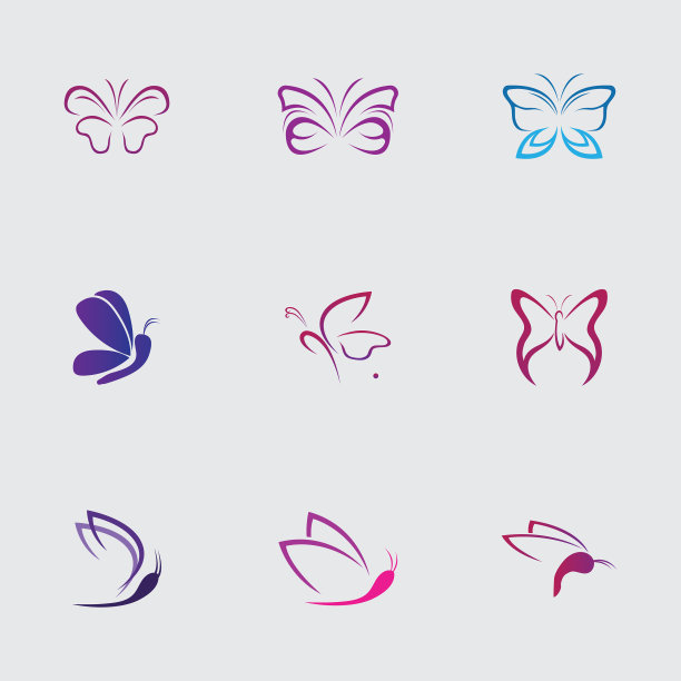 美女蝴蝶图标设计图片下载