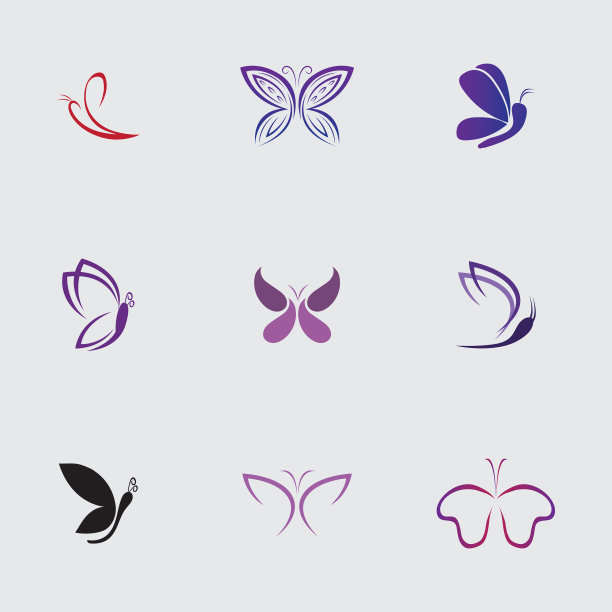 美女蝴蝶图标设计图片下载