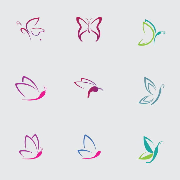 美女蝴蝶图标设计图片下载