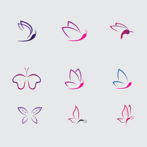 美女蝴蝶图标设计图片下载