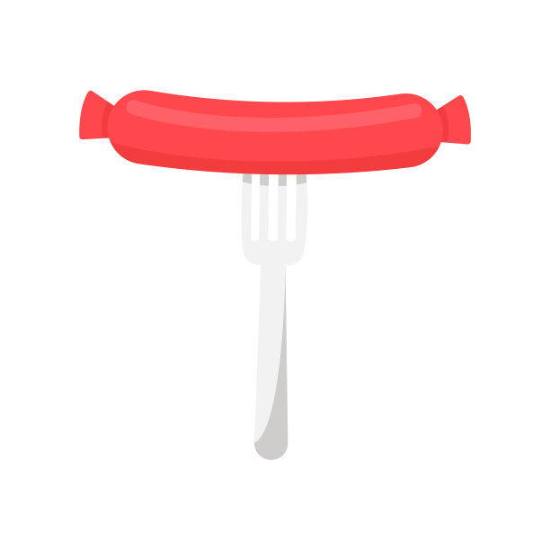 用白叉烤熟的德国巴伐利亚香肠图片下载