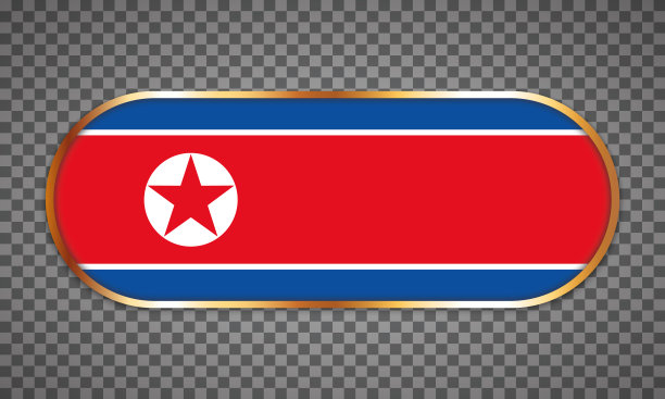 矢量插图的网页按钮横幅与国家的朝鲜国旗图片下载
