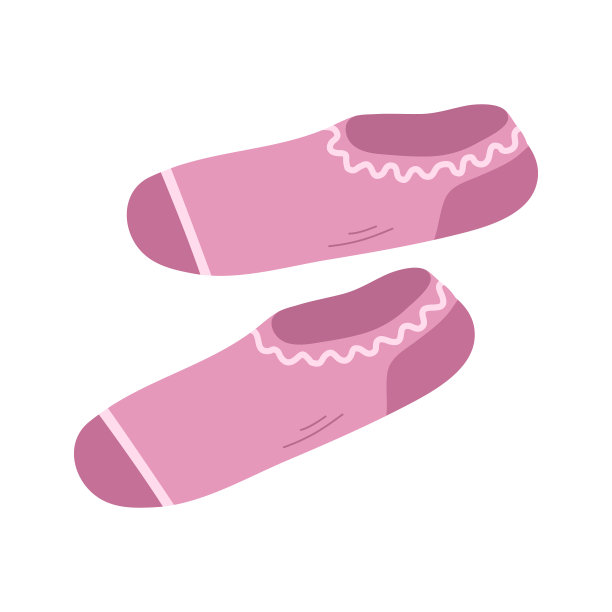 一双白色底色的粉色袜子图片下载