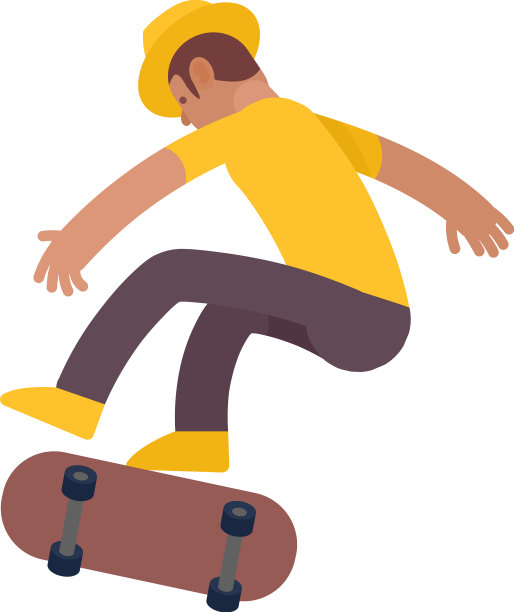 戴着帽子的滑板男孩图片下载