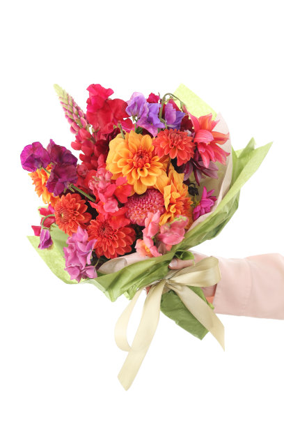 混合花束在白色图片下载