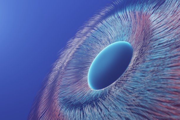 抽象的眼睛。恒星轨迹的中心运动。星暴动态线或射线。3 d渲染插图。设计背景图案图片下载