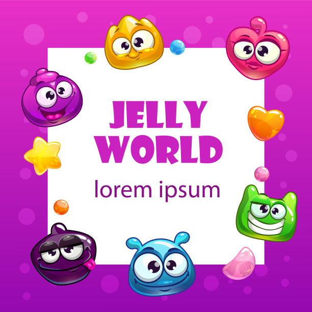 有趣可爱的彩色卡片糖果横幅图片下载