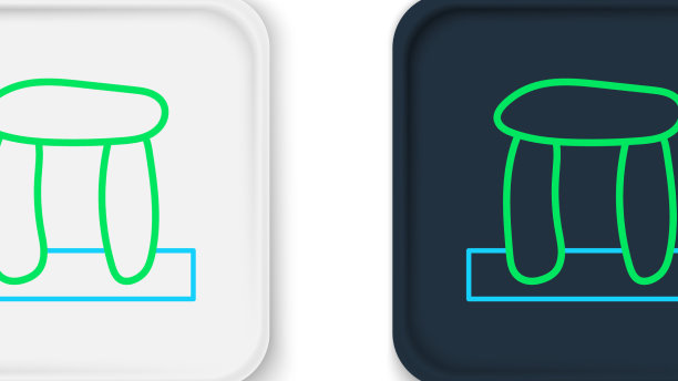 线条巨石阵图标孤立在白色背景图片下载