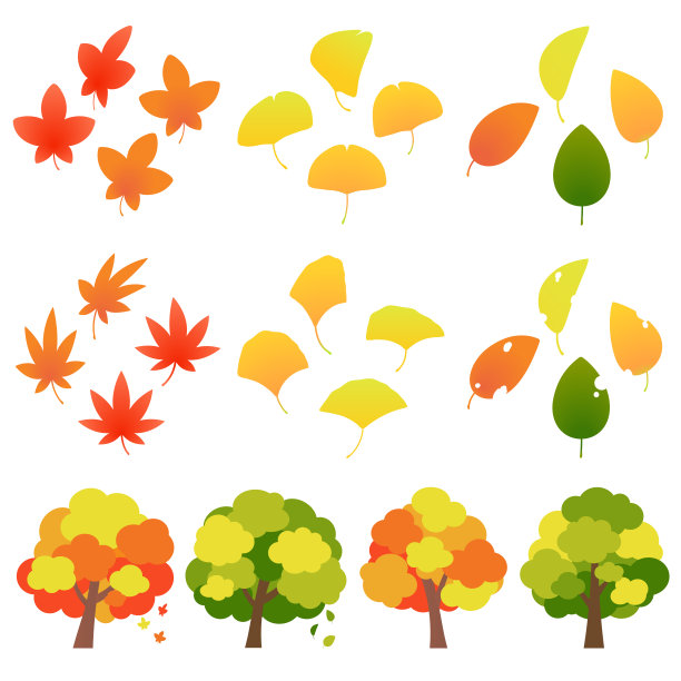 一套简单可爱的秋季插画图片下载