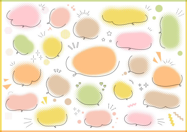 彩色和流行的设计气球套装，语音泡泡，语音泡泡，吹图片下载