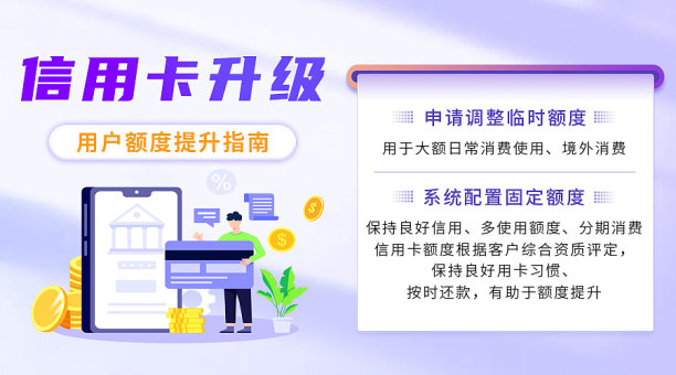 紫色简约信用卡金融理财横版海报图片下载