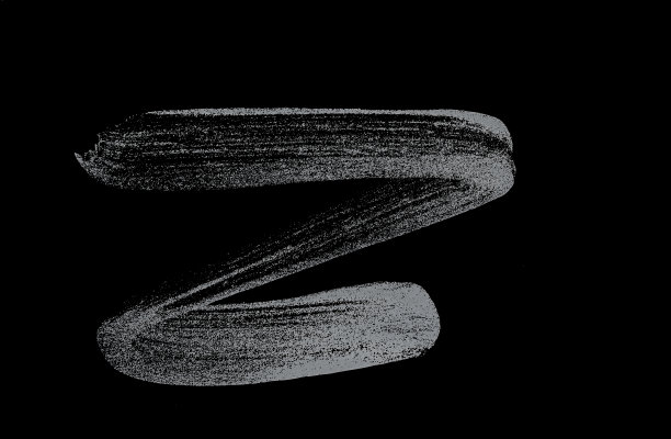 银色的水墨笔触在黑暗的背景与剪切路径图片下载