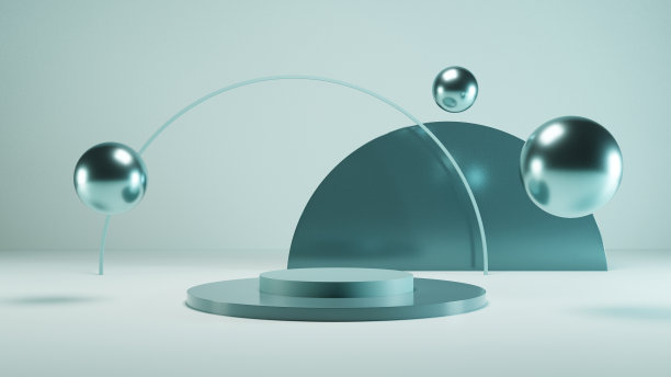 深青色的产品展示台座，空白的舞台讲台，3d渲染图片下载