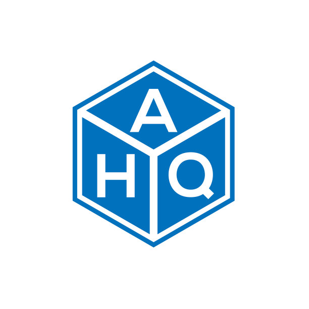 黑色背景Ahq字母标志设计图片下载