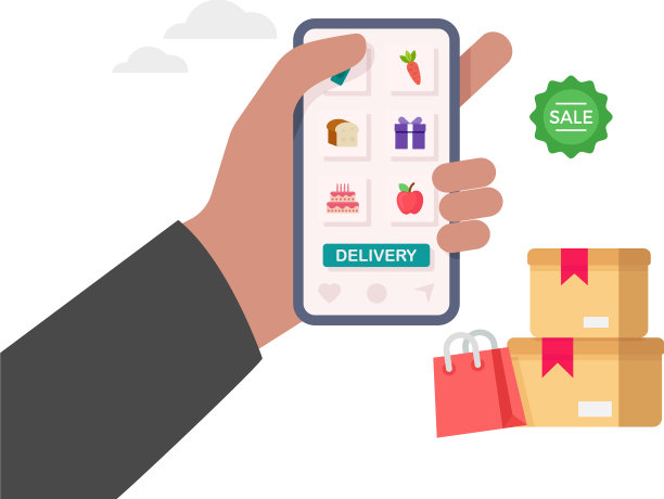 网上订购食品杂货配送服务图片下载