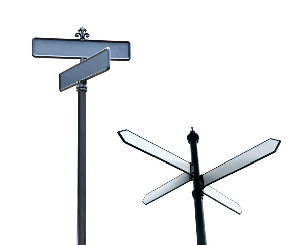 白色背景上孤立的空白方向标志图片下载