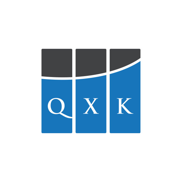 白色背景上的QXK字母标志设计图片下载