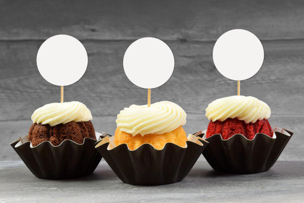 乡村格雷伍德上的美食纸杯蛋糕托皮模型图片下载