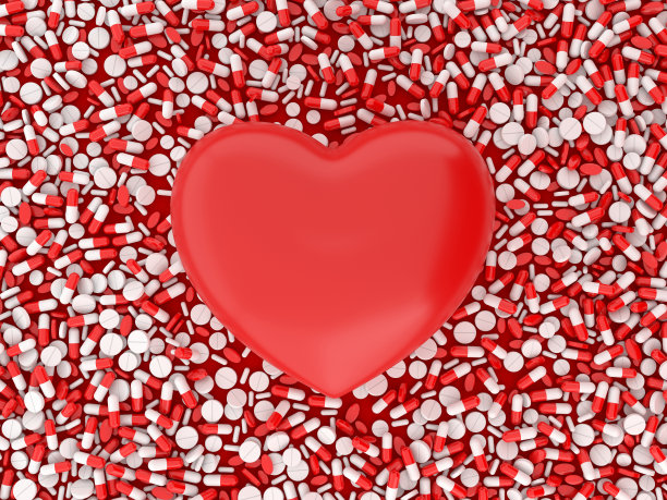 带有巨大红心的药丸图片下载