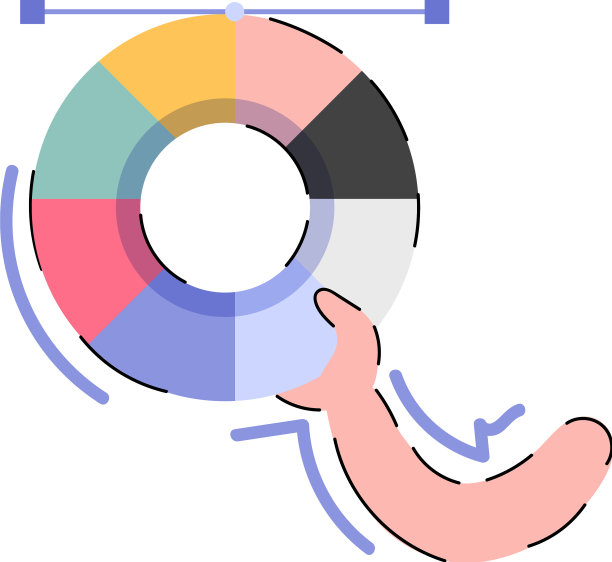 手握彩轮的设计师概念图片下载