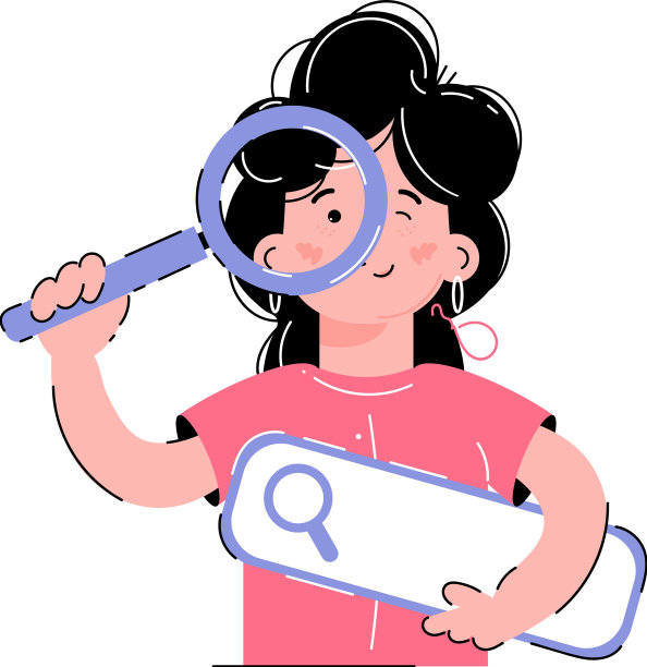 女孩是拿着放大镜搜索概念的图片下载