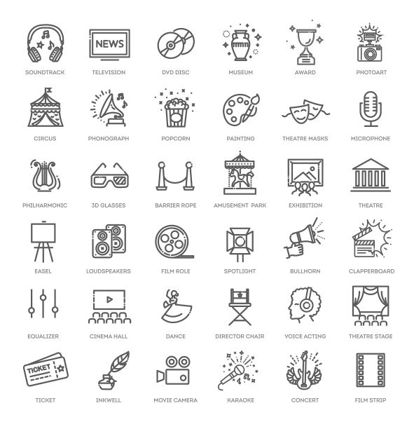 娱乐-大纲网络图标集合图片下载