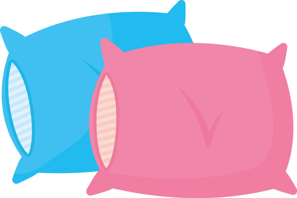 粉色和蓝色的枕头图片下载