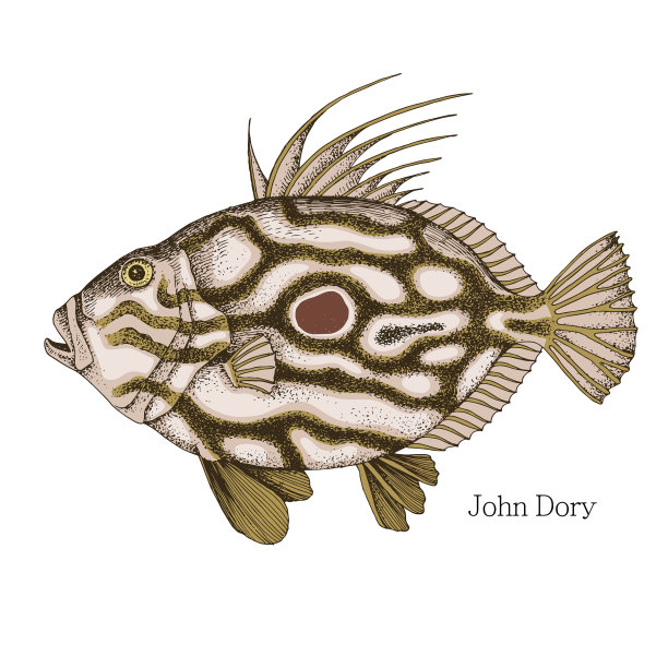 约翰多利鱼手绘逼真图片下载