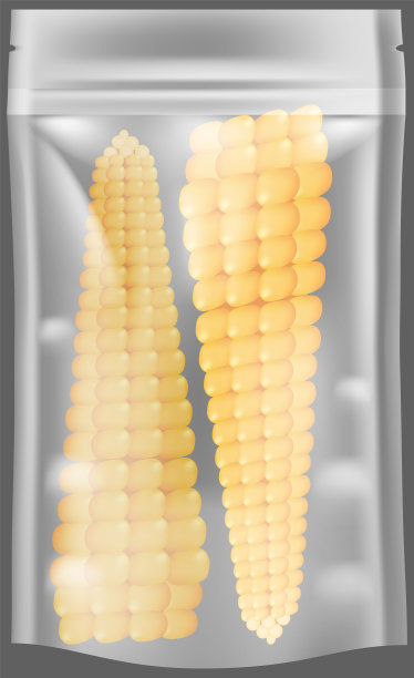 真空食品托盘蔬菜用聚乙烯包装。抽真空塑料玉米图片下载