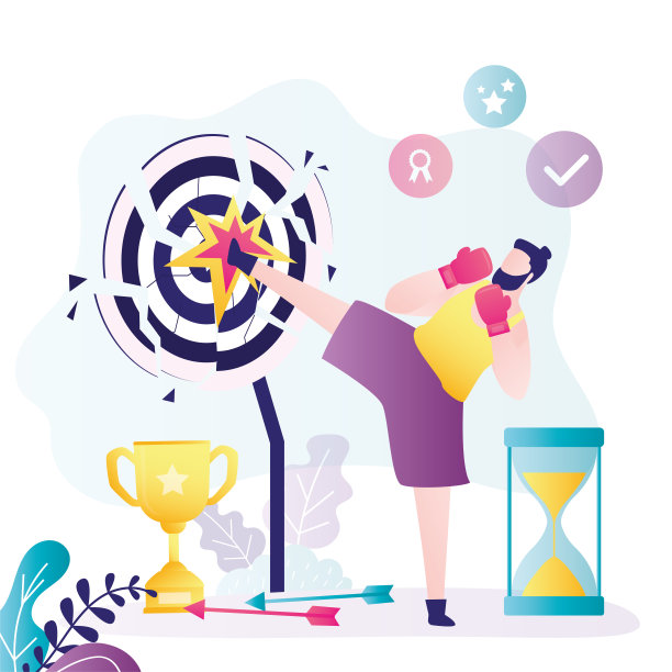 强壮的男子用一脚击碎目标。强大的男性角色能实现目标。商业或体育成就。固执的人总是想着胜利。成功的任务。图片下载