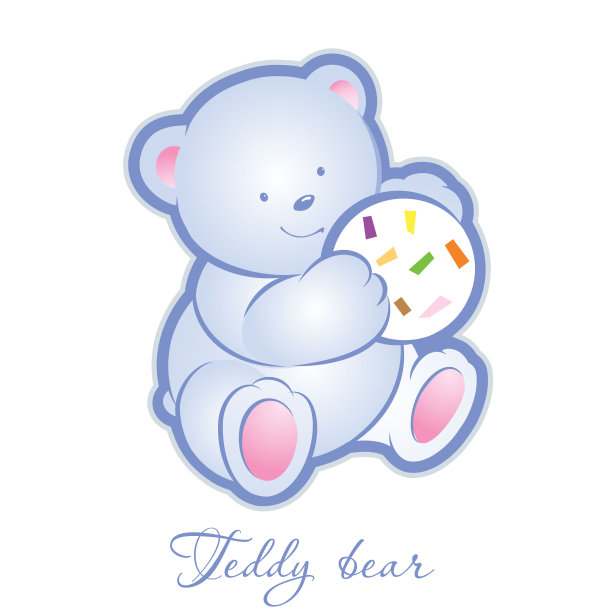 泰迪熊和饼干。孩子们说明。漫画风格。图片下载