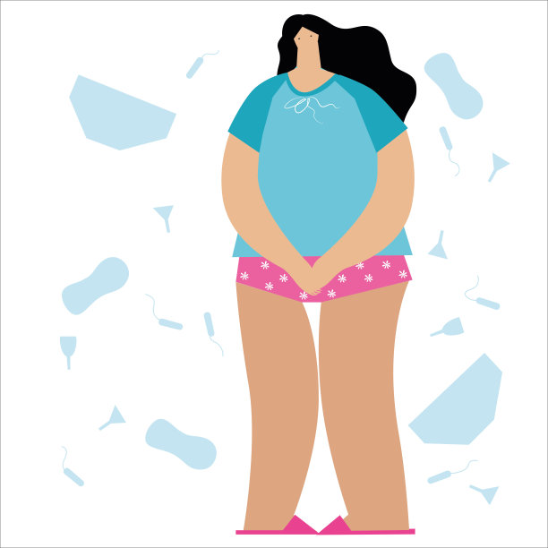 身材颀长的女人用手托着肚子。图片下载