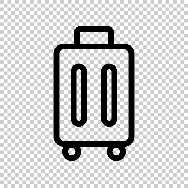 手提箱图标隔离在透明背景。向量图片下载