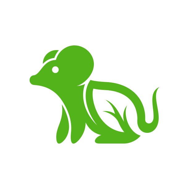 动物老鼠叶子标志设计图片下载