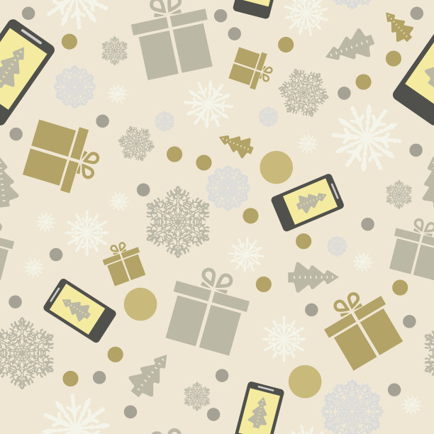 网购冬喜庆无缝图片下载