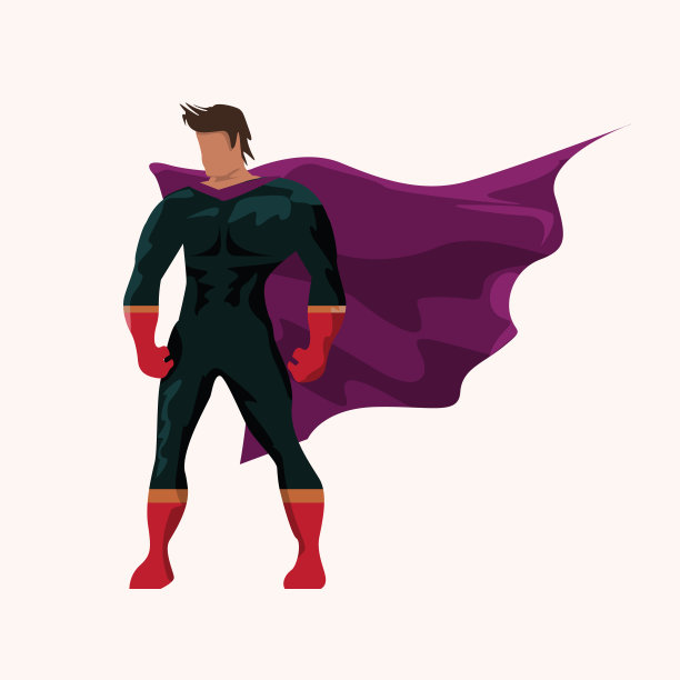 超级英雄人物与平面和纯色图片下载