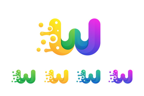 收集字母w logo设计模板液图片下载