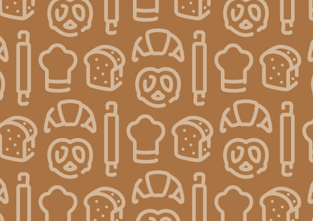 面包和烘焙图案背景图形设计。规模水平。图片下载