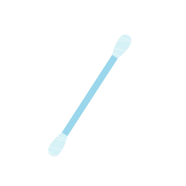 棉花花蕾平面插图。药物或化妆品拭子。向量图片下载