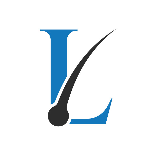 头发处理标志的L字母向量模板。皮肤科标志设计，护发治疗。抗头皮屑图标。去屑石油标志图片下载