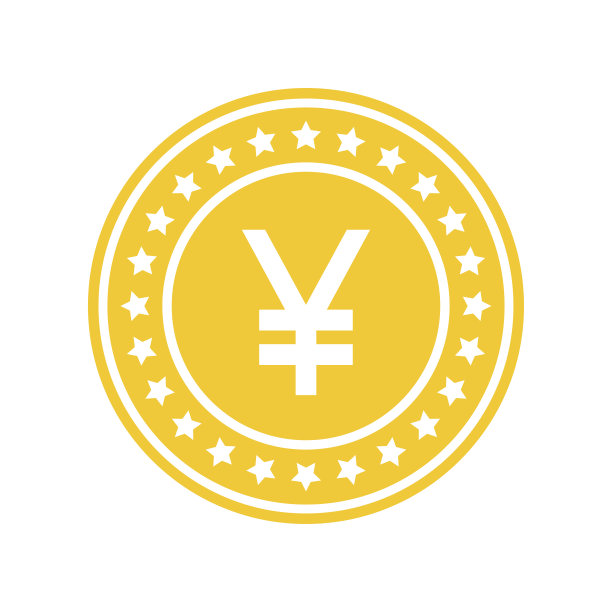 金色的日元硬币。平面向量插图。图片下载