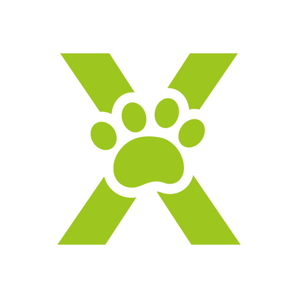 字母X宠物护理标志，狗标志设计矢量标志和符号模板图片下载