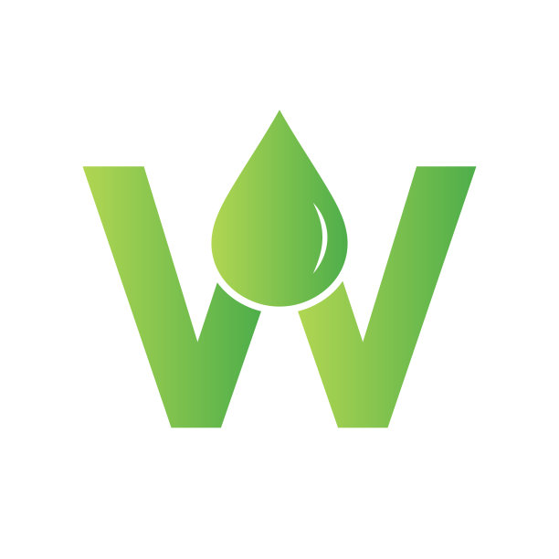 字母W水标志元素向量模板。水滴标志符号图片下载