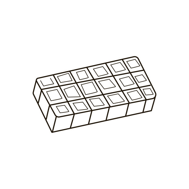 单手画巧克力。涂鸦矢量插图。孤立在白色背景。图片下载