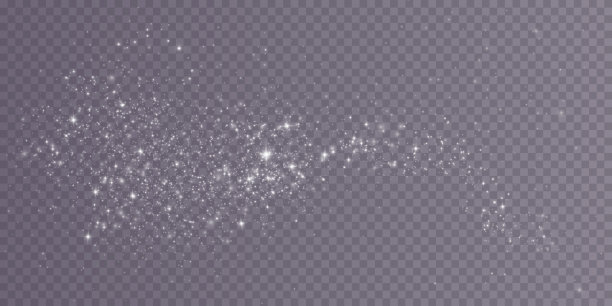 白色png尘埃光。散景灯灯光效果背景。圣诞节背景闪光的灰尘圣诞节发光的光散景纸屑和火花叠加纹理为您的设计。图片下载
