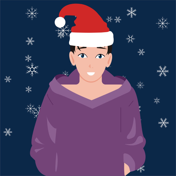 一个人的圣诞快乐。圣诞树、礼物。矢量插图。图片下载