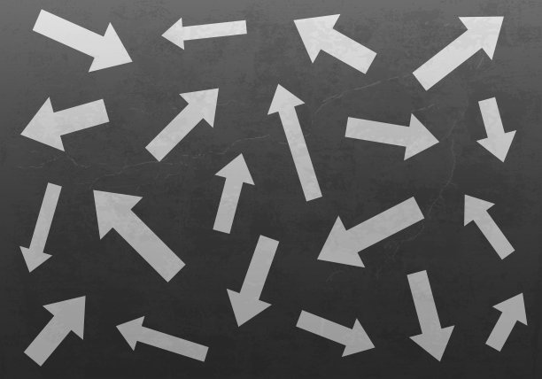 许多箭头指向不同的方向图片下载