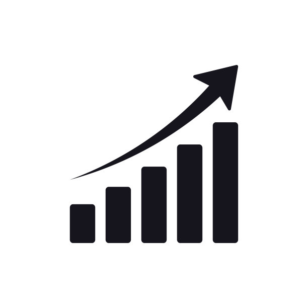 生长图孤立在白底上，条形图矢量设计。图片下载