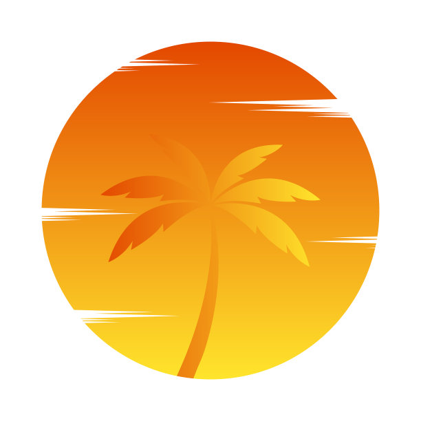 夕阳背景上的棕榈树图片下载