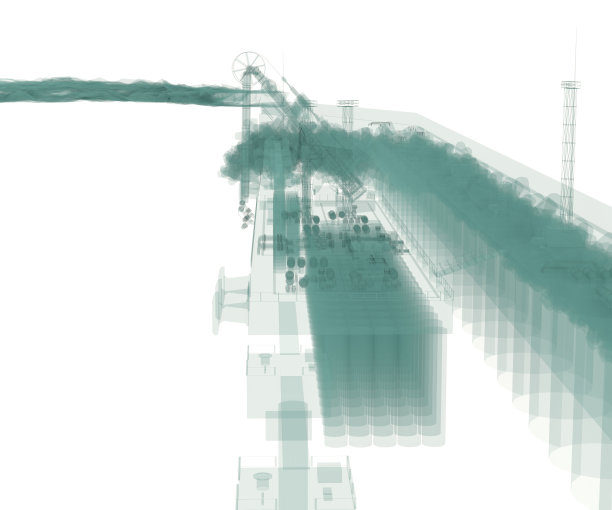 带装载臂的泊位方案。3 d渲染图片下载